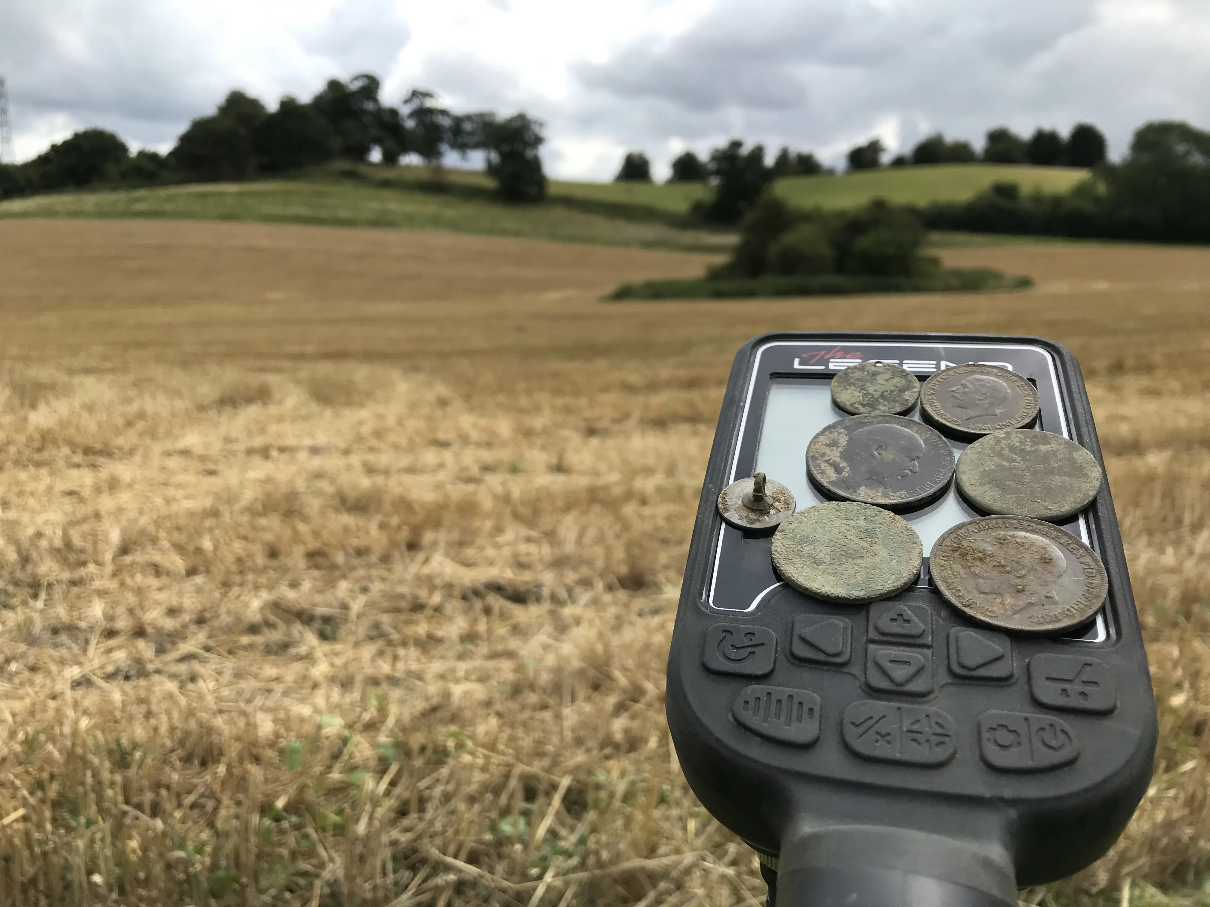 Coins on the detector