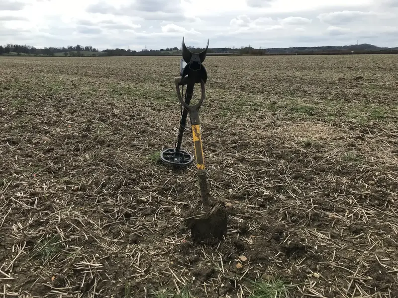 Spade in the ground